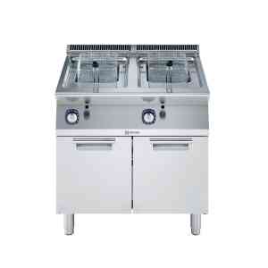 371069 Electrolux 2x7 literes gázüzemű olajsütő, fritőz zárt tárolóval