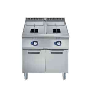 391078 Electrolux 2x15 literes gázüzemű olajsütő, fritőz zárt tárolóval
